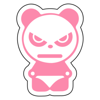 Angry Panda Sticker (Pink)